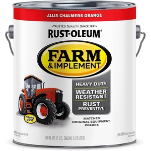 Rust-Oleum Farm & Implement Ford Gray Spray Paint | Tractor Touch Up Paint, Equipment Restoration, Fade Resistant Color, Fast Dry Formula, Farm Equipment Finish, 12 oz(Allis Chalmers Orange)