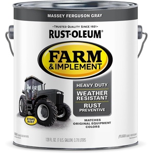 Rust-Oleum Farm & Implement Ford Gray Spray Paint | Tractor Touch Up Paint, Equipment Restoration, Fade Resistant Color, Fast Dry Formula, Farm Equipment Finish, 12 oz(Massey Ferguson Gray)