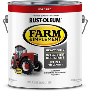 Rust-Oleum Farm & Implement Ford Gray Spray Paint | Tractor Touch Up Paint, Equipment Restoration, Fade Resistant Color, Fast Dry Formula, Farm Equipment Finish, 12 oz(Ford Red)