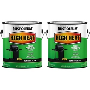 Rust-Oleum High Heat Flat BBQ Black Protective Enamel Paint | Up To 1200°F Protection, Grills Stoves And Smokers, Rust Resistant Finish, Indoor Outdoor Use, Quart(Flat BBQ Black)