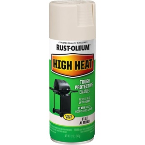 Rust-Oleum High Heat Flat Bar-B-Que Black Enamel Spray Paint | Up To 1200°F Protection, Grills, Smokers & Stoves, Rust Resistant Finish, Corrosion Resistant, 12 Oz(Almond)