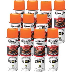Rust-Oleum Inverted Marking Spray, Water-Based, White | M1600 System, 17oz. Inverted marking paint for pavement, turf, gravel & utilities; fast-dry, weather-resistant. 12-pack.(Fluorescent Orange)