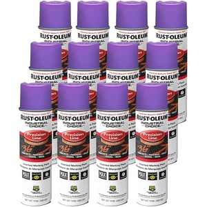 Rust-Oleum Inverted Marking Spray, Water-Based, White | M1600 System, 17oz. Inverted marking paint for pavement, turf, gravel & utilities; fast-dry, weather-resistant. 12-pack.(Fluorescent Purple)