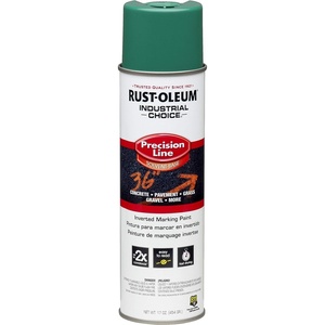 Rust-Oleum Inverted Marking Spray, Water-Based, White | M1600 System, 17oz. Inverted marking paint for pavement, turf, gravel & utilities; fast-dry, weather-resistant. 12-pack.(APWA Safety Green)