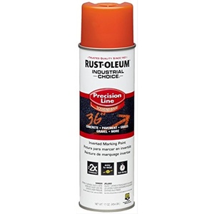 Rust-Oleum Inverted Marking Spray, Water-Based, White | M1600 System, 17oz. Inverted marking paint for pavement, turf, gravel & utilities; fast-dry, weather-resistant. 12-pack.(Alert Orange)