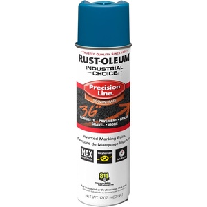 Rust-Oleum Inverted Marking Spray, Water-Based, White | M1600 System, 17oz. Inverted marking paint for pavement, turf, gravel & utilities; fast-dry, weather-resistant. 12-pack.(APWA Caution Blue)