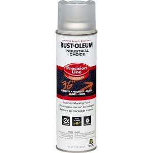 Rust-Oleum Inverted Marking Spray, Water-Based, White | M1600 System, 17oz. Inverted marking paint for pavement, turf, gravel & utilities; fast-dry, weather-resistant. 12-pack.(Clear)