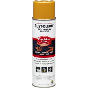 Rust-Oleum Inverted Marking Spray, Water-Based, White | M1600 System, 17oz. Inverted marking paint for pavement, turf, gravel & utilities; fast-dry, weather-resistant. 12-pack.(Caution Yellow)