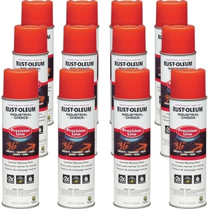 Rust-Oleum Inverted Marking Spray, Water-Based, White | M1600 System, 17oz. Inverted marking paint for pavement, turf, gravel & utilities; fast-dry, weather-resistant. 12-pack.(APWA Alert Orange)