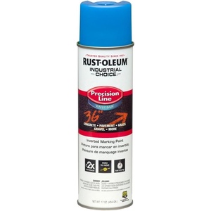 Rust-Oleum Inverted Marking Spray, Water-Based, White | M1600 System, 17oz. Inverted marking paint for pavement, turf, gravel & utilities; fast-dry, weather-resistant. 12-pack.(Fluorescent Blue)