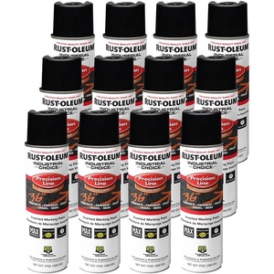 Rust-Oleum Inverted Marking Spray, Water-Based, White | M1600 System, 17oz. Inverted marking paint for pavement, turf, gravel & utilities; fast-dry, weather-resistant. 12-pack.(Black)