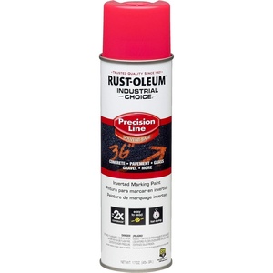 Rust-Oleum Inverted Marking Spray, Water-Based, White | M1600 System, 17oz. Inverted marking paint for pavement, turf, gravel & utilities; fast-dry, weather-resistant. 12-pack.(Fluorescent Pink)
