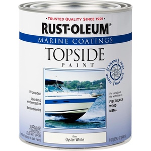 Rust-Oleum Marine Topside Semi-Gloss White Boat Paint | Durable Marine Finish, Fiberglass, Wood & Metal Surfaces, UV & Weather Resistance, Above Waterline Use, Quart(Oyster White)