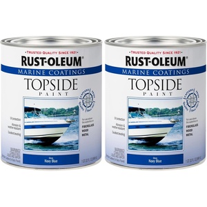 Rust-Oleum Marine Topside Semi-Gloss White Boat Paint | Durable Marine Finish, Fiberglass, Wood & Metal Surfaces, UV & Weather Resistance, Above Waterline Use, Quart(Navy Blue)