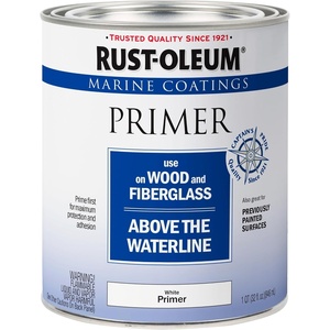 Rust-Oleum Marine Wood & Fiberglass Primer | Improves Topcoat Adhesion, Wood & Fiberglass Surfaces, Smooth Base Coat, Marine Applications, Quart
