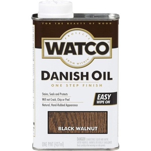Watco Natural Danish Oil Wood Finish | Penetrating Oil Formula, Enhances Natural Grain, Easy Wipe-On Application For Wood Projects, Gallon(Black/Walnut)