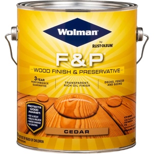 Wolman 14416-4PK F&P Oil-Based Wood Finish & Preservative Transparent Stain, Gallon, Cedar, 4 Pack(Cedar)