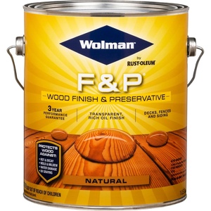 Wolman 14416-4PK F&P Oil-Based Wood Finish & Preservative Transparent Stain, Gallon, Cedar, 4 Pack(Natural)